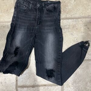 Edgy Black Distressed Women's Skinny Jeans